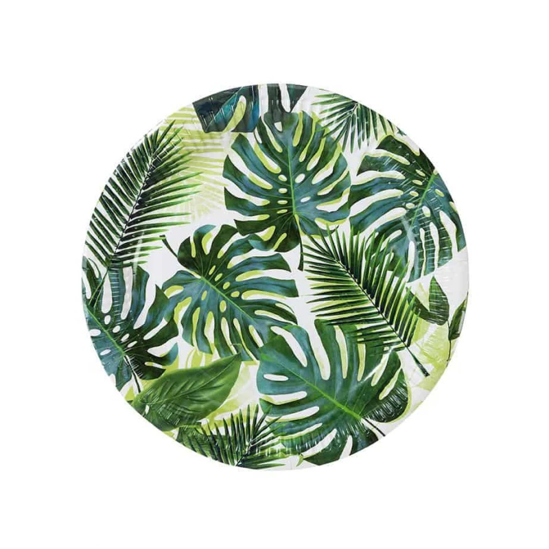 Talking Tables - Tropical Fiesta Palm Leaf Paper 8 Plates - توكينغ تابلز