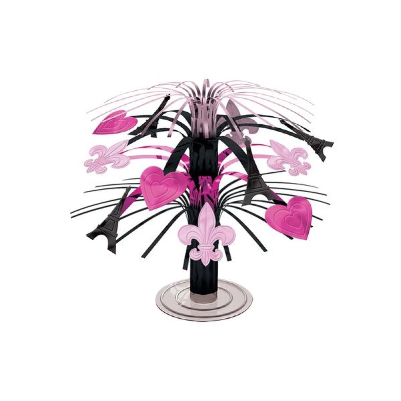 Amscan - A Day In Paris French Theme Pink Table Cascade Centerpiece With Stand - أمسكان