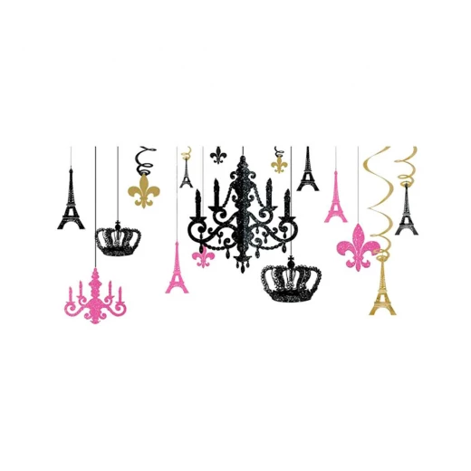 Amscan - A Day in Paris Glitter Chandelier Kit - 17 pieces Amscan - A Day in Paris Glitter Chandelier Kit - 17 pieces