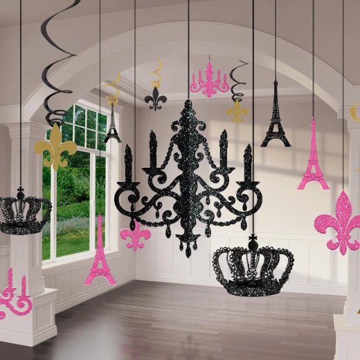 Amscan - A Day in Paris Glitter Chandelier Kit - 17 pieces - أمسكان - Image 2