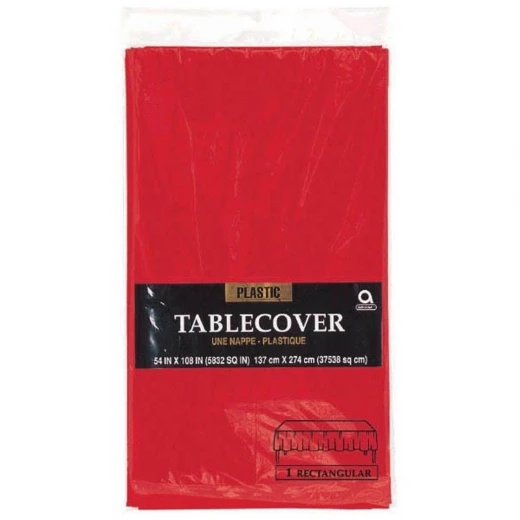 Amscan - Rectangular Apple Red Plastic Table Cover - أمسكان - Image 2