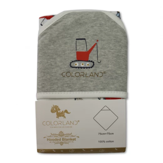 Colorland Dylan Baby Hooded Blanket - The Excavator Family 1 Pc Per Pack Colorland Dylan Baby Hooded Blanket - The Excavator Family 1 Pc Per Pack