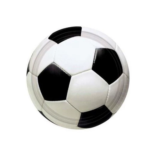 Amscan - White & Black Round Football Dinner Party Paper Plates X8 Plates