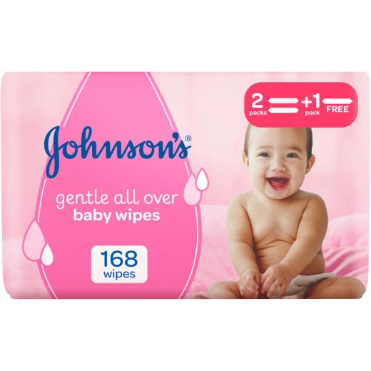 Johnson’s Gentle All Over Baby Wipes – 168’s – Offer Pack 2 + 1 Johnson’s Gentle All Over Baby Wipes – 168’s – Offer Pack 2 + 1