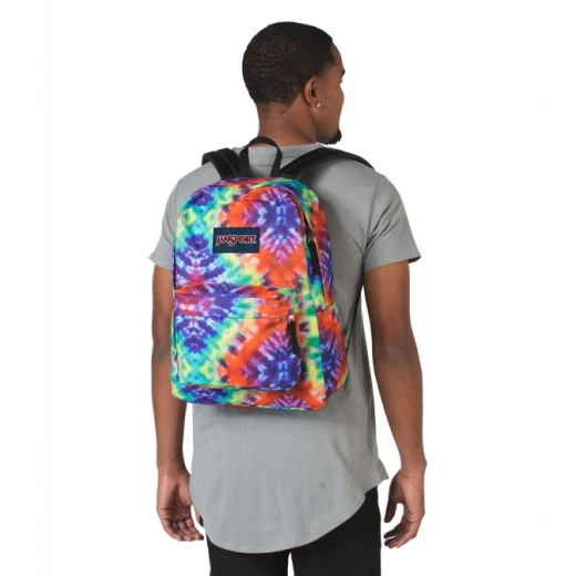 JanSport Superbreak Backpack, Red/Multi Hippie Days - جان سبورت - Image 2