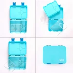 GenioWorld Bento Lunch Box 6 Compatment- Blue - جنيو ورلد