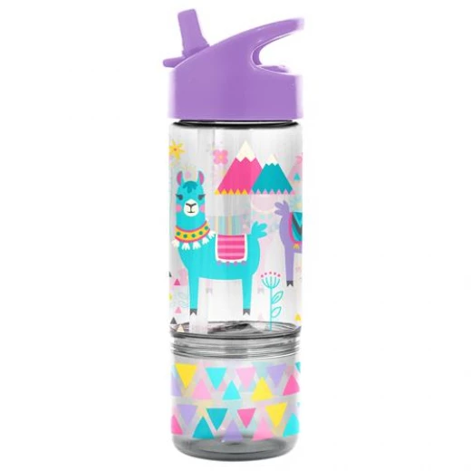 Stephen Joseph Flip Top Bottles With Snack Container - Llam