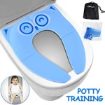 Gimars Upgrade Folding Large Non Slip Silicone Pads Travel Portable Reusable Toilet Potty Training Seat Covers Liners with Carry Bag for Babies, Toddlers and Kids
