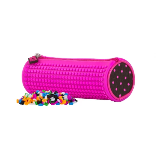 Creative Round School Pixel Pencil Case Fuchsia/black - بيكسي كرو - Image 5