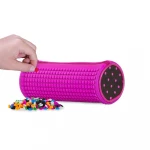 Creative Round School Pixel Pencil Case Fuchsia/black - بيكسي كرو