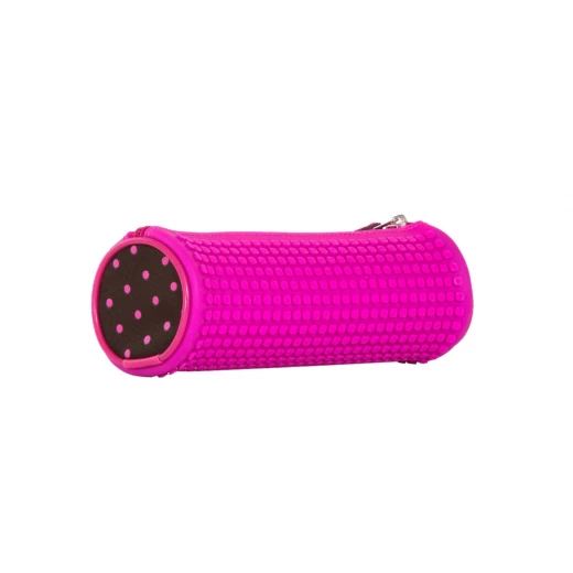 Creative Round School Pixel Pencil Case Fuchsia/black - بيكسي كرو - Image 6