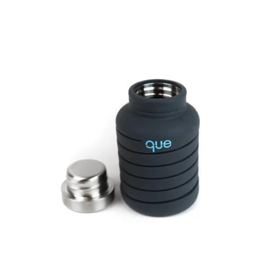 Que Collapsible Water Bottle, Metallic Charcoal, 355 ml - كيو - Image 4