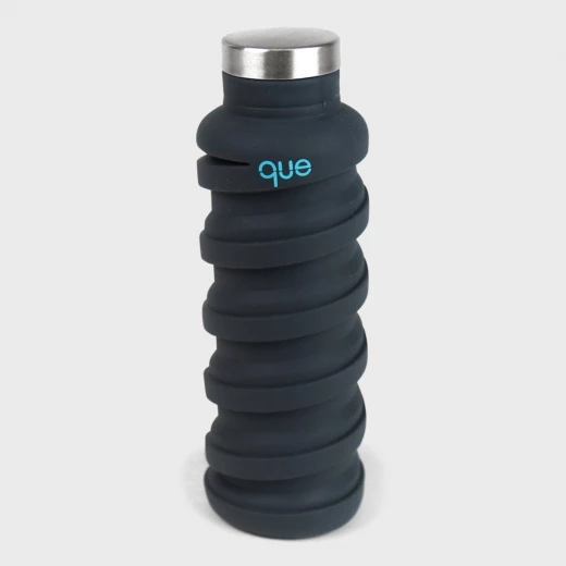 Que Collapsible Water Bottle, Metallic Charcoal, 355 ml - كيو - Image 3