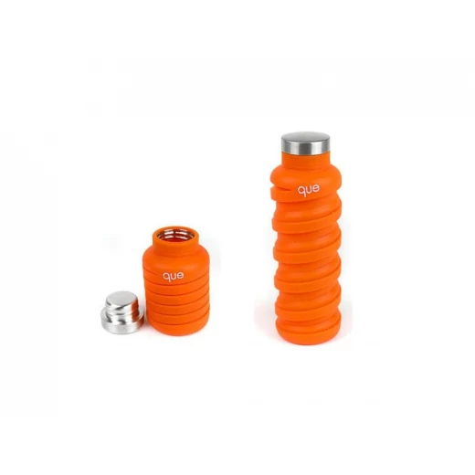Que Collapsible Water Bottle, Sunbeam Orange, 590 ml Que Collapsible Water Bottle, Sunbeam Orange, 590 ml