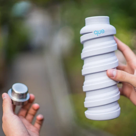 Que Collapsible Water Bottle, Glacier White, 355 ml - كيو - Image 4