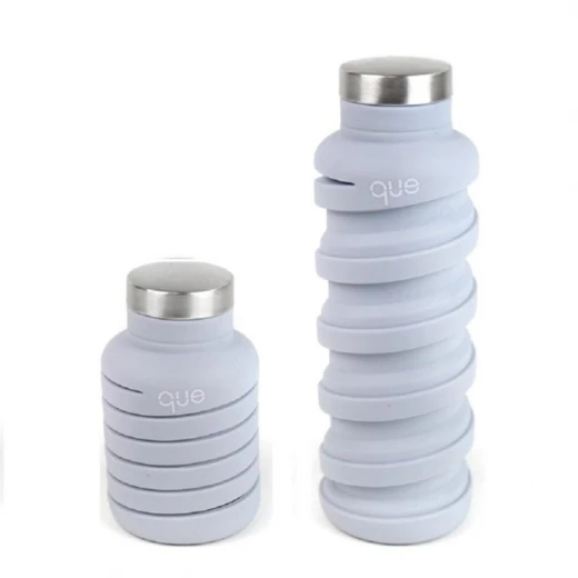 Que Collapsible Water Bottle, Cloudy Grey, 590 ml Que Collapsible Water Bottle, Cloudy Grey, 590 ml