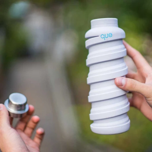 Que Collapsible Water Bottle, Cloudy Grey, 355 ml - كيو - Image 4