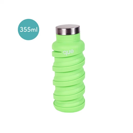 Que Collapsible Water Bottle, Key Lime Green, 355 ml Que Collapsible Water Bottle, Key Lime Green, 355 ml