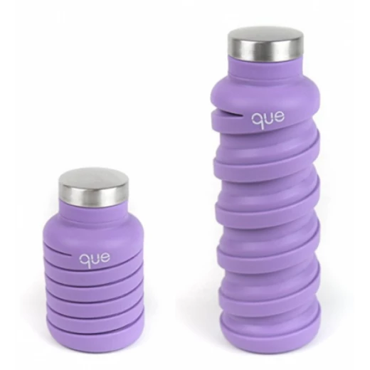 Que Collapsible Water Bottle, Violet Purple, 355 ml Que Collapsible Water Bottle, Violet Purple, 355 ml