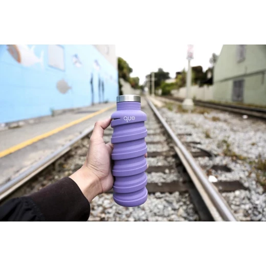 Que Collapsible Water Bottle, Violet Purple, 355 ml - كيو - Image 5