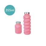 Que Collapsible Water Bottle, Coral Pink, 355 ml - كيو