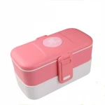 Look Back Lunch Box for Kids Adults, 2 layers, Leak Proof, FDA Approved, Pink - لوك باك