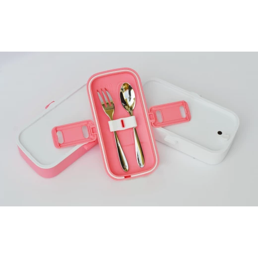 Look Back Lunch Box for Kids Adults, 2 layers, Leak Proof, FDA Approved, Pink - لوك باك - Image 4