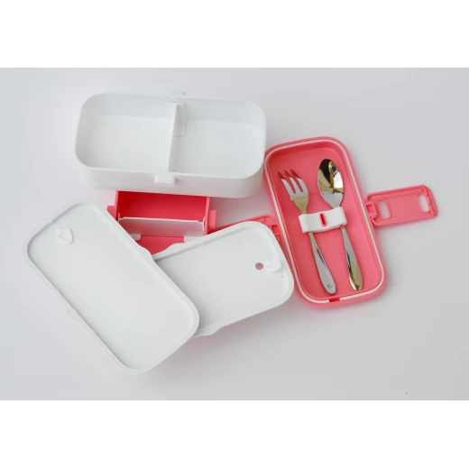 Look Back Lunch Box for Kids Adults, 2 layers, Leak Proof, FDA Approved, Pink - لوك باك - Image 6