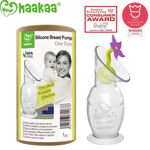 Haakaa Manual Breast Pump with Stopper 4oz/100ml Haakaa Manual Breast Pump with Stopper 4oz/100ml