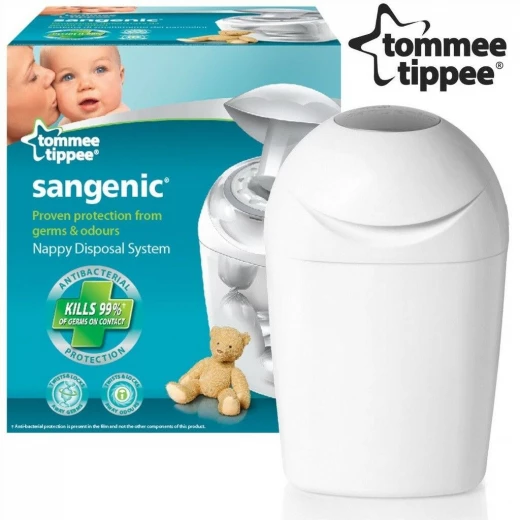 Tommee Tippee Sangenic Tec Nappy Disposal Tub, White Tommee Tippee Sangenic Tec Nappy Disposal Tub, White
