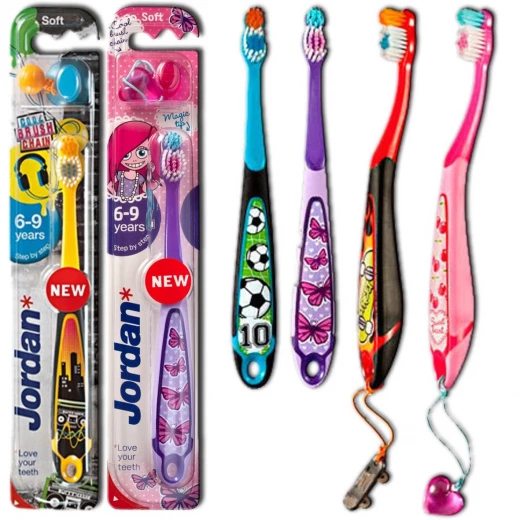 Jordan Children's Toothbrush Jordan Step 3 (6-9 years) Soft Brush with a Cap for Travel - أزرق - جوردان - Image 4