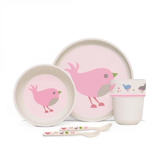 Penny Bamboo Meal Set with Cutlery - Chirpy Bird Penny Bamboo Meal Set with Cutlery - Chirpy Bird