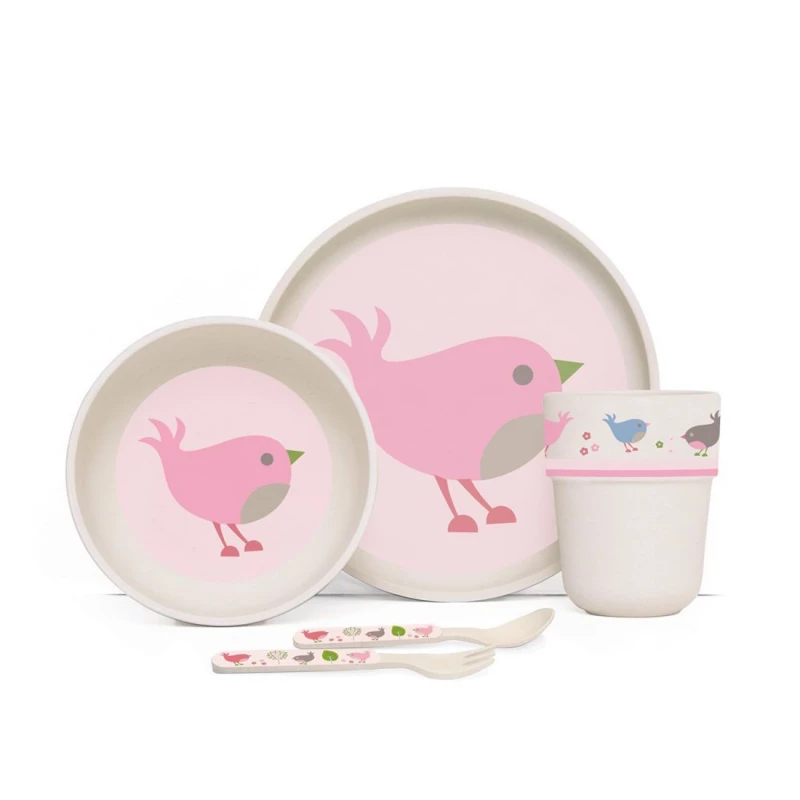 Penny Bamboo Meal Set with Cutlery - Chirpy Bird - بيني سكالان