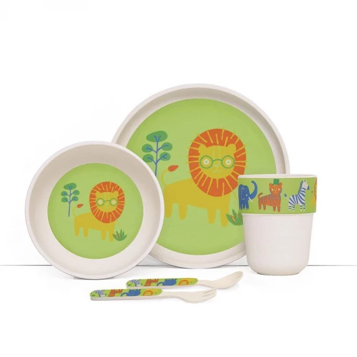 Penny Bamboo Meal Set with Cutlery - Wild Thing Penny Bamboo Meal Set with Cutlery - Wild Thing