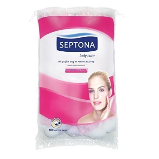 Septona Daily Clean Colored Cotton Balls, 100 Pieces - White Friday Offer - Buy 1 Get 1 Free - سيبتونا - Image 2