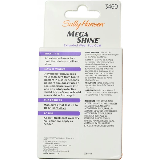 Sally Hansen Mega Shine Top Coat Clear - سالي هانسن - Image 2