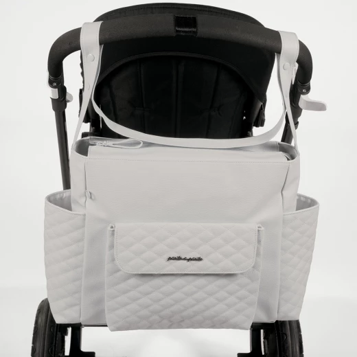 Pasito a Pasito Inés Grey Faux Leather Pushchair Bag - باسيتو اه  باسيتو - Image 4