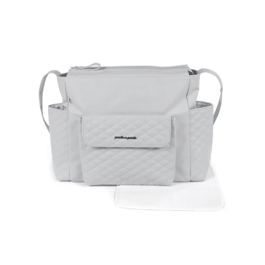 Pasito a Pasito Inés Grey Faux Leather Pushchair Bag Pasito a Pasito Inés Grey Faux Leather Pushchair Bag