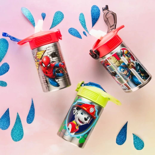 Zak Marvel Stainless Steel Water Bottle for Kids, Black Panther, Captain America, Spider-Man & The Hulk - زاك ديزاينز - Image 4