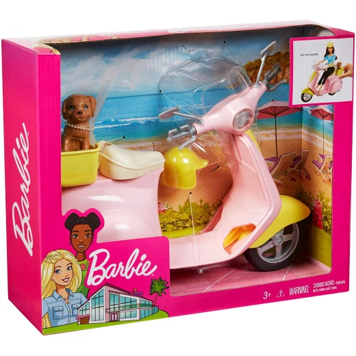 Barbie Motorbike for Doll, Pink Scooter, Vehicle, Multi-Colour - باربي - Image 3