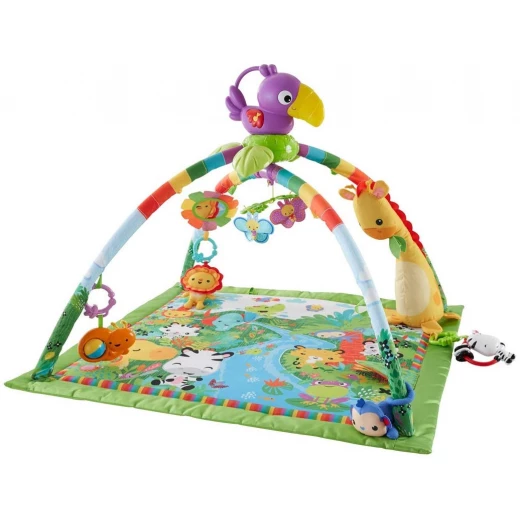 Fisher-Price Rainforest Gym, Baby Playmat with Music and Lights, Suitable from Birth