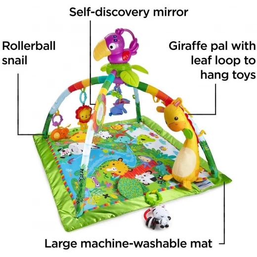 Fisher-Price Rainforest Gym, Baby Playmat with Music and Lights, Suitable from Birth - فيشر برايس - Image 7