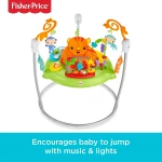 Fisher-Price Roaring Rainforest Jumperoo, New-Born Baby Activity Centre with Music and Lights - فيشر برايس