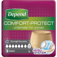 Depend Comfort Protect Underwear for Women, Super Pants for Female Large, 9 pcs