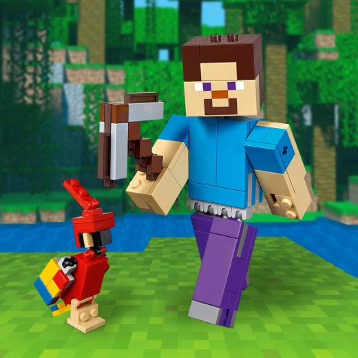 LEGO MineCraft: Steve BigFig with Parrot - ليجو - Image 3