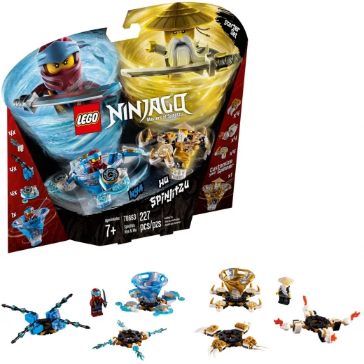 LEGO Ninjago Spinjitzu Nya and Wu Ninja Customisable Spinner Toy Set, 227 pieces LEGO Ninjago Spinjitzu Nya and Wu Ninja Customisable Spinner Toy Set, 227 pieces