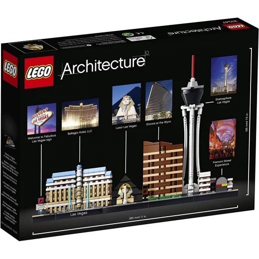 LEGO Architecture Las Vegas Model Building Set with Stratosphere Tower, Bellagio Hotel and Luxor Hotel, Skyline Collection - ليجو - Image 2