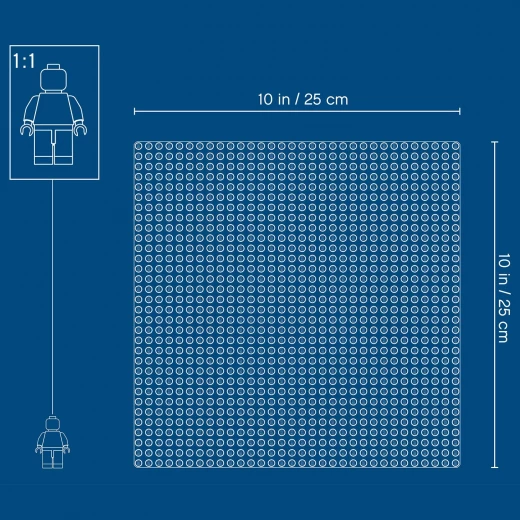 LEGO Classic Blue Baseplate 10 x 10 Inch/32 x 32 Studs Stackable Building Board, Creations Sheets Builders - ليجو - Image 6
