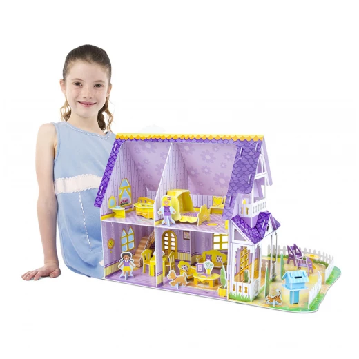 Melissa & Doug Pretty Purple Dollhouse 3D Puzzle - ميليسا اند دوج - Image 2