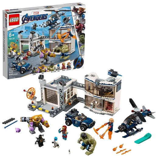 LEGO Marvel Avengers Compound Battle Building Set includes Toy Car, Helicopter, and popular Avengers Characters Iron Man, Thanos and more (699 Piec